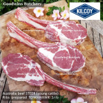 Beef rib TOMAHAWK Australia STEER (young cattle) DIAMANTINA frozen portioned 1 rib +/- 1.6kg (price/kg)